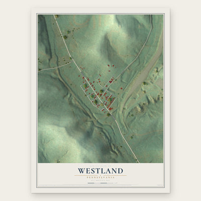 Westland, Pennsylvania map print, the full design