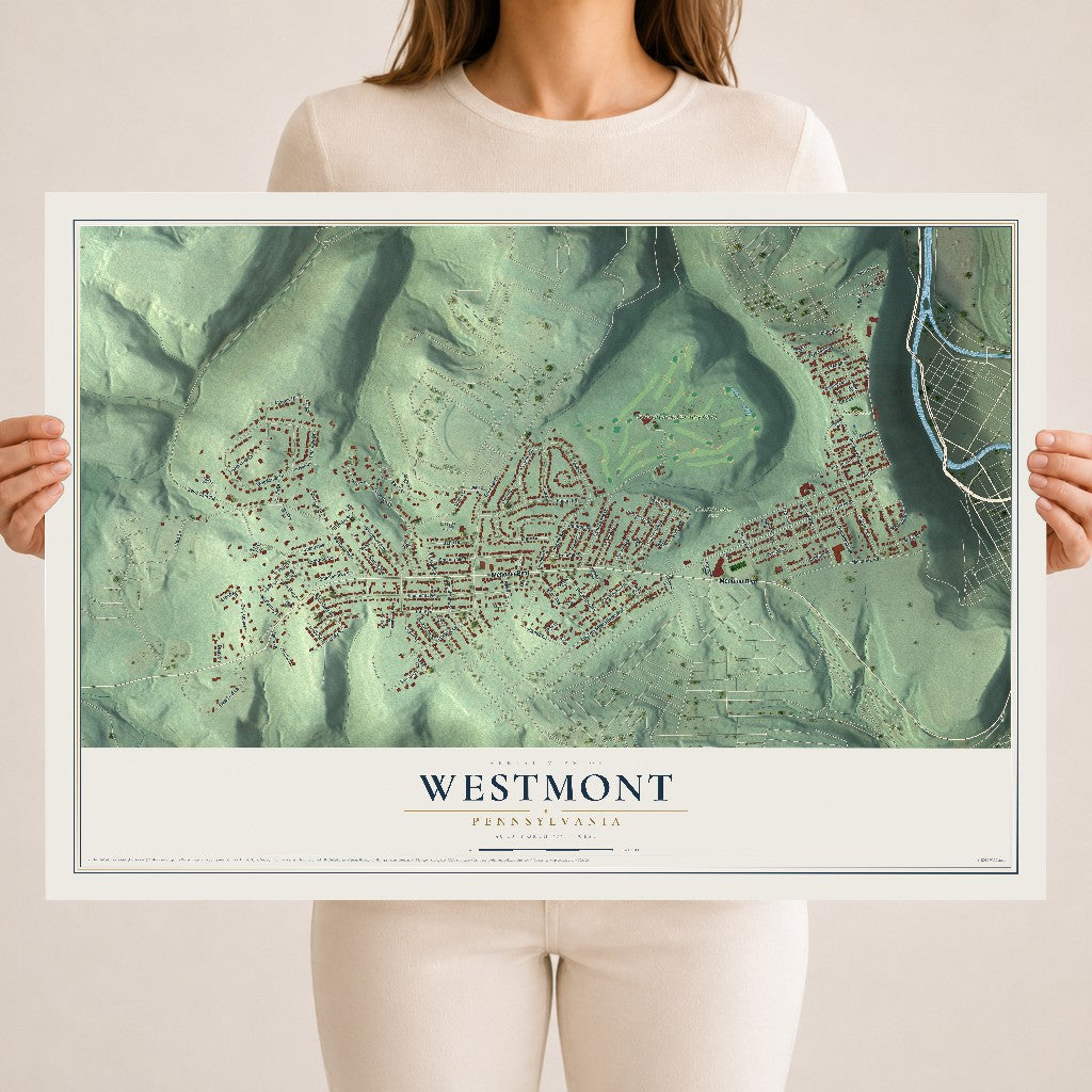 Map of Westmont, Pennsylvania, 18 x 24 inch unframed archival matte print