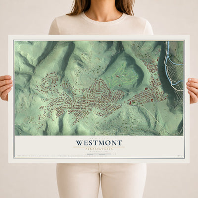 Map of Westmont, Pennsylvania, 18 x 24 inch unframed archival matte print