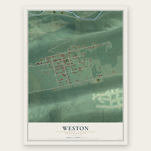 Weston, Pennsylvania map print, the full design