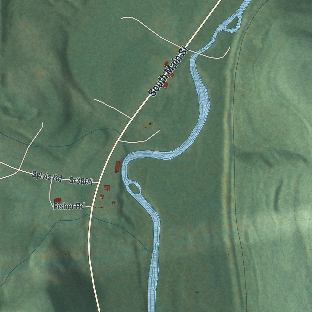 Second close-up of the map of Westover, Pennsylvania print showing more streets and buildings