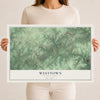 Map of Westtown, Pennsylvania, 12 x 18 inch unframed archival matte print
