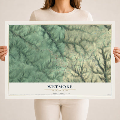 Map of Wetmore, Pennsylvania, 18 x 24 inch unframed archival matte print