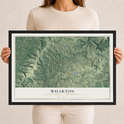 Map of Wharton, Fayette County, Pennsylvania, 12 x 18 inch print in a black wood frame