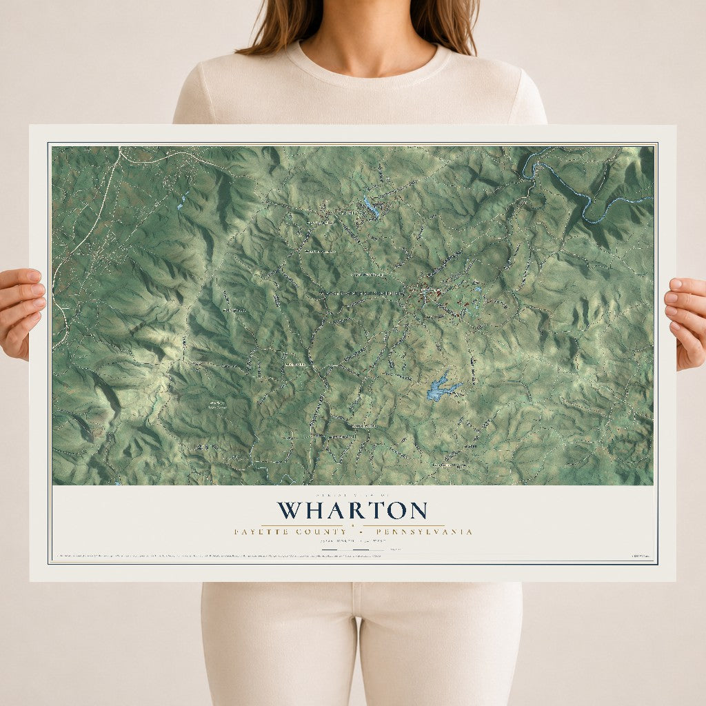 Map of Wharton, Fayette County, Pennsylvania, 18 x 24 inch unframed archival matte print