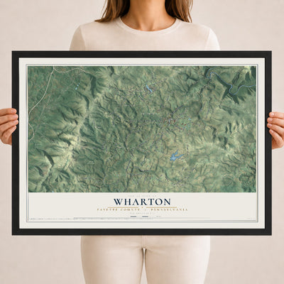 Map of Wharton, Fayette County, Pennsylvania, 18 x 24 inch print in a black wood frame
