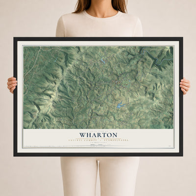 Map of Wharton, Fayette County, Pennsylvania, 24 x 36 inch print in a black wood frame