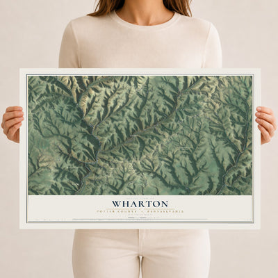 Map of Wharton, Potter County, Pennsylvania, 12 x 18 inch unframed archival matte print