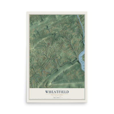 Map of Wheatfield, Pennsylvania, 12 x 18 inch unframed archival matte print