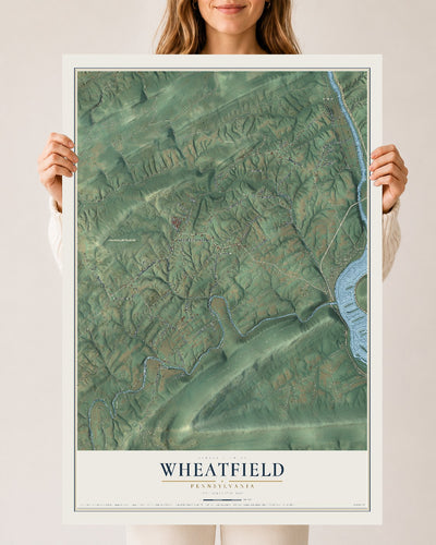 Map of Wheatfield, Pennsylvania, 24 x 36 inch unframed archival matte print