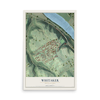 Map of Whitaker, Pennsylvania, 12 x 18 inch unframed archival matte print