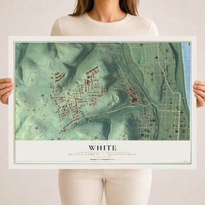 Map of White, Beaver County, Pennsylvania, 18 x 24 inch unframed archival matte print