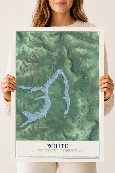 Map of White, Cambria County, Pennsylvania, 18 x 24 inch unframed archival matte print