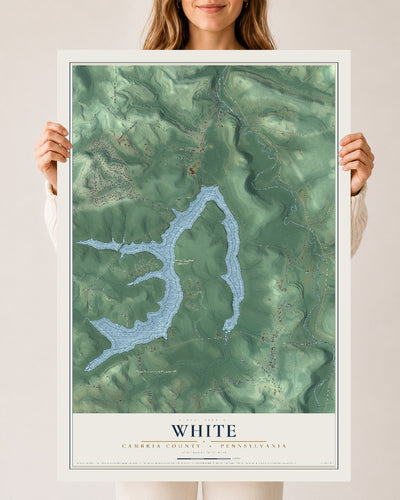 Map of White, Cambria County, Pennsylvania, 24 x 36 inch unframed archival matte print