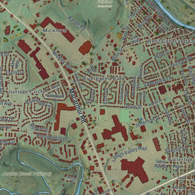 Close-up of the map of Whitehall, Lehigh County, Pennsylvania print showing street and building detail