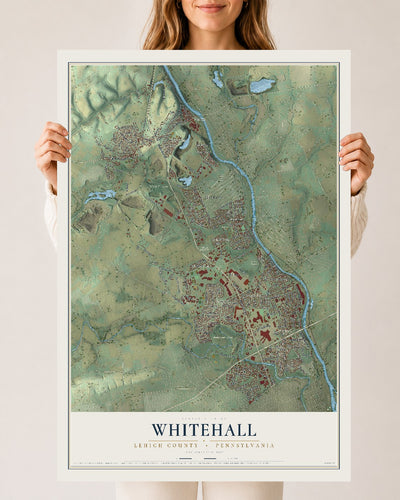 Map of Whitehall, Lehigh County, Pennsylvania, 24 x 36 inch unframed archival matte print