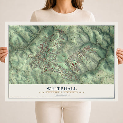 Map of Whitehall, Allegheny County, Pennsylvania, 18 x 24 inch unframed archival matte print