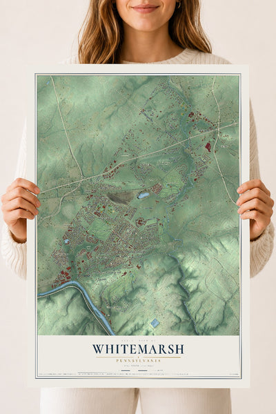 Map of Whitemarsh, Pennsylvania, 18 x 24 inch unframed archival matte print