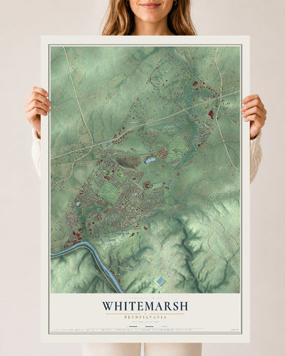 Map of Whitemarsh, Pennsylvania, 24 x 36 inch unframed archival matte print