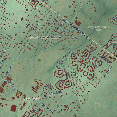 Second close-up of the map of Whitpain, Pennsylvania print showing more streets and buildings
