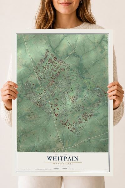 Map of Whitpain, Pennsylvania, 18 x 24 inch unframed archival matte print