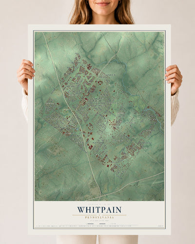 Map of Whitpain, Pennsylvania, 24 x 36 inch unframed archival matte print