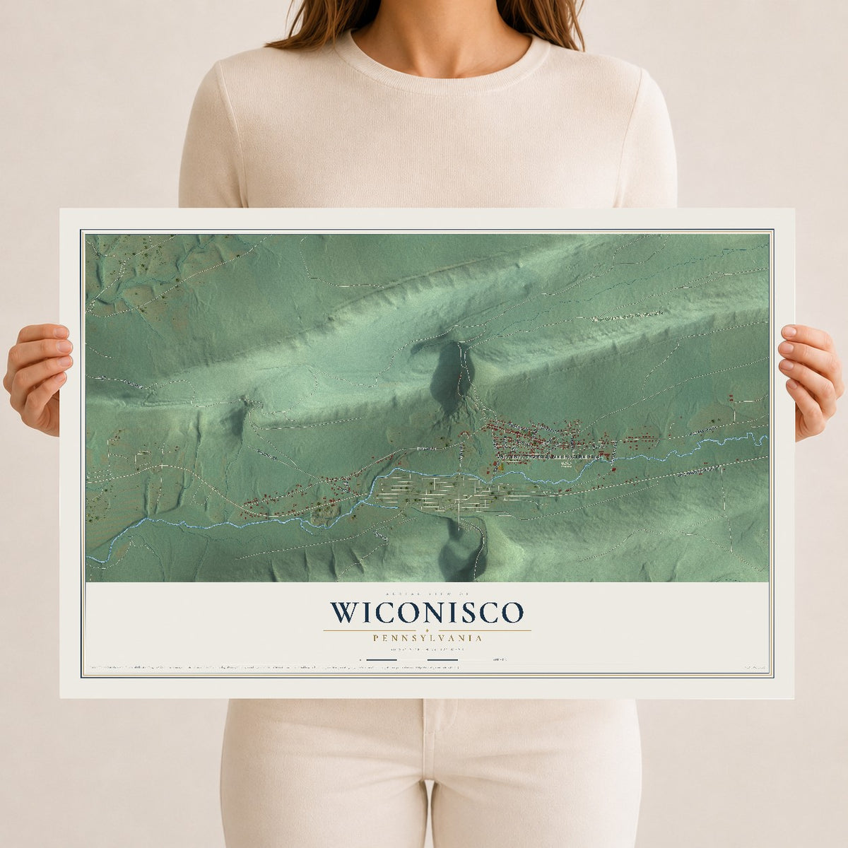 Map of Wiconisco, Pennsylvania, 12 x 18 inch unframed archival matte print