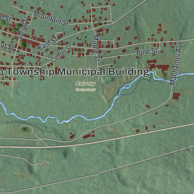 Close-up of the map of Wiconisco, Pennsylvania print showing street and building detail