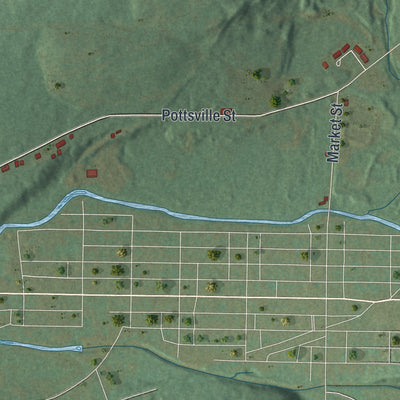 Second close-up of the map of Wiconisco, Pennsylvania print showing more streets and buildings