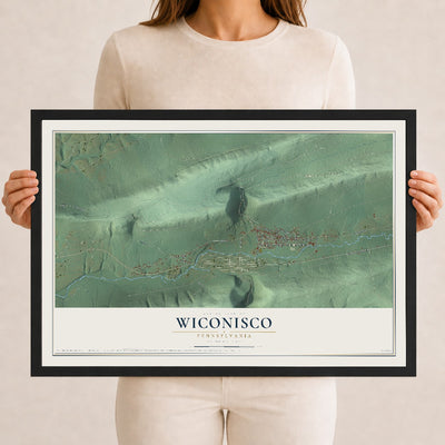 Map of Wiconisco, Pennsylvania, 12 x 18 inch print in a black wood frame