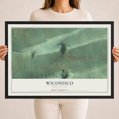 Map of Wiconisco, Pennsylvania, 18 x 24 inch print in a black wood frame