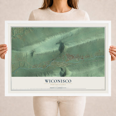 Map of Wiconisco, Pennsylvania, 18 x 24 inch print in a white wood frame