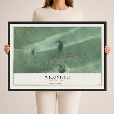 Map of Wiconisco, Pennsylvania, 24 x 36 inch print in a black wood frame