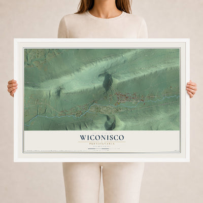 Map of Wiconisco, Pennsylvania, 24 x 36 inch print in a white wood frame