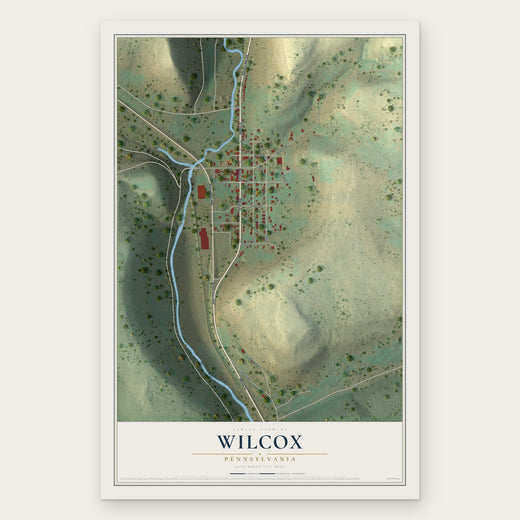Wilcox, Pennsylvania map print, the full design
