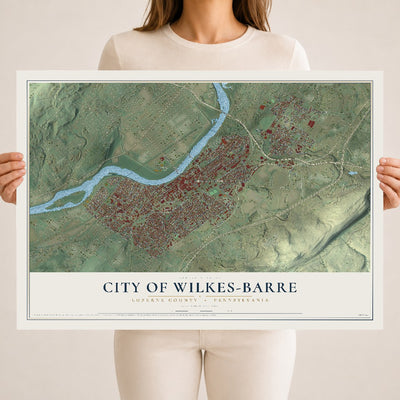 Map of the City of Wilkes-Barre, Luzerne County, Pennsylvania, 18 x 24 inch unframed archival matte print