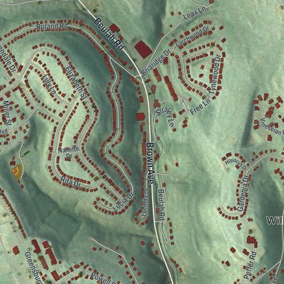 Second close-up of the map of Wilkins, Pennsylvania print showing more streets and buildings