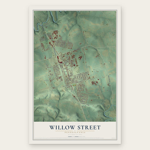 Willow Street, Pennsylvania map print, the full design