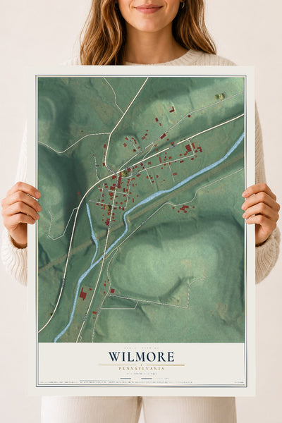 Map of Wilmore, Pennsylvania, 18 x 24 inch unframed archival matte print