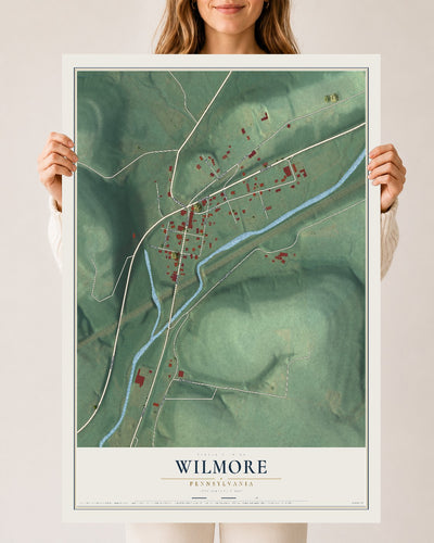 Map of Wilmore, Pennsylvania, 24 x 36 inch unframed archival matte print