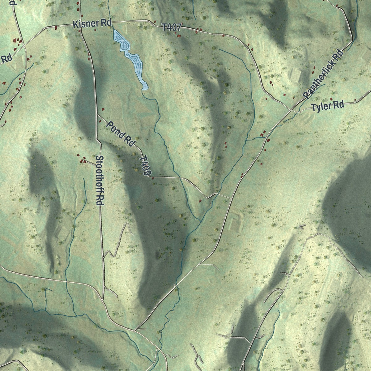 Close-up of the map of Wilmot, Pennsylvania print showing street and building detail