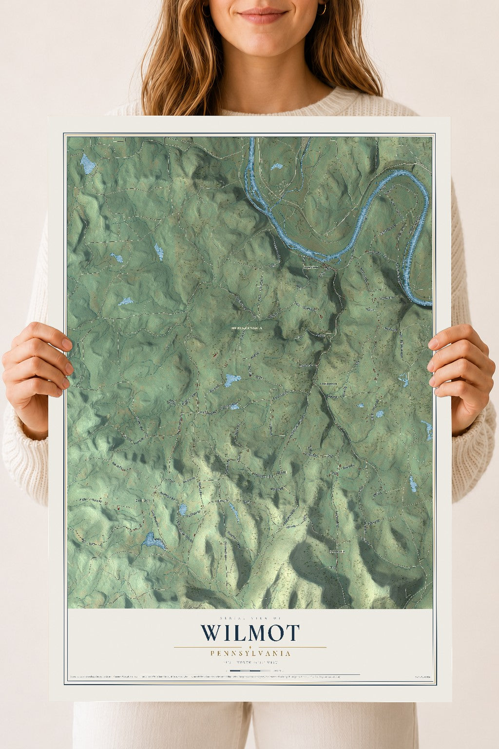 Map of Wilmot, Pennsylvania, 18 x 24 inch unframed archival matte print