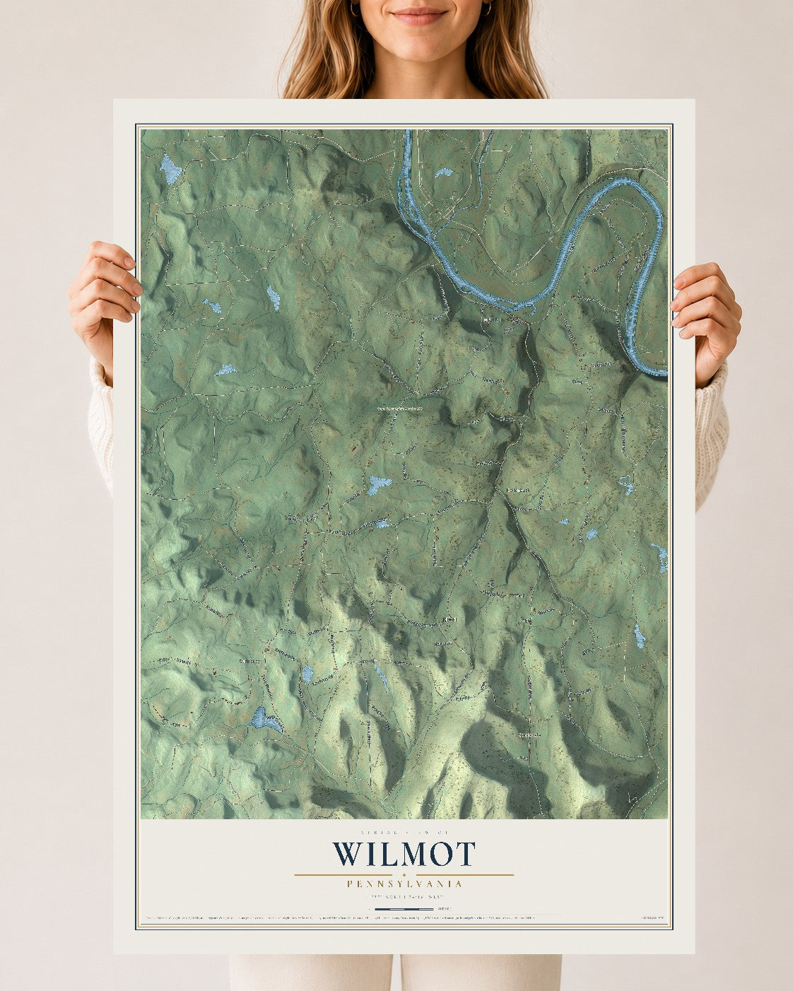 Map of Wilmot, Pennsylvania, 24 x 36 inch unframed archival matte print