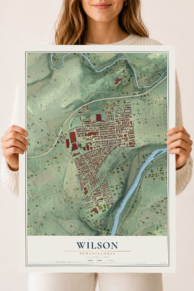 Map of Wilson, Pennsylvania, 18 x 24 inch unframed archival matte print