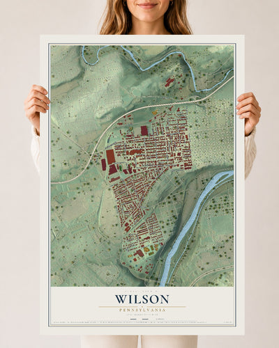 Map of Wilson, Pennsylvania, 24 x 36 inch unframed archival matte print