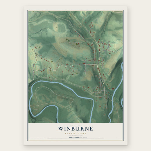 Winburne, Pennsylvania map print, the full design