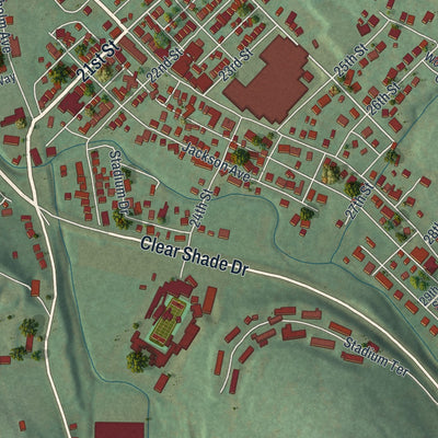 Second close-up of the map of Windber, Pennsylvania print showing more streets and buildings