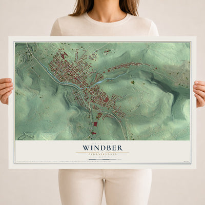 Map of Windber, Pennsylvania, 18 x 24 inch unframed archival matte print