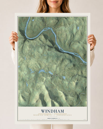 Map of Windham, Wyoming County, Pennsylvania, 24 x 36 inch unframed archival matte print