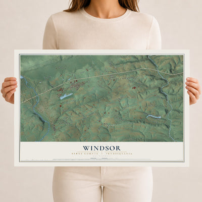 Map of Windsor, Berks County, Pennsylvania, 12 x 18 inch unframed archival matte print